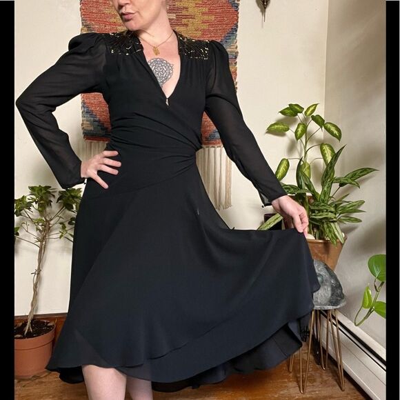 Vintage beaded 80s fairy dress XS - Picture 3 of 7